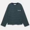 T-shirt a maniche lunghe a righe con scritta T-shirt a maniche lunghe a righe con scritta