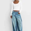 T-shirt a maniche lunghe con collo rotondo a costine T-shirt a maniche lunghe con collo rotondo a costine
