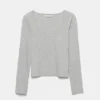 T-shirt a maniche lunghe con collo rotondo a costine T-shirt a maniche lunghe con collo rotondo a costine