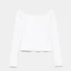 T-shirt a maniche lunghe con collo rotondo a costine T-shirt a maniche lunghe con collo rotondo a costine