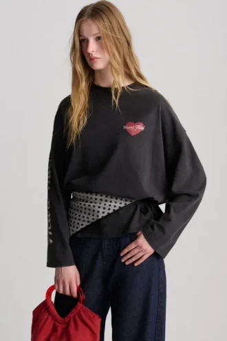 T-shirt a maniche lunghe con Cupido
