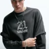 T-shirt a maniche lunghe con doppio manico 21 Savage T-shirt a maniche lunghe con doppio manico 21 Savage