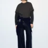 T-shirt a quadri con doppio manico T-shirt a quadri con doppio manico
