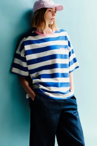 T-shirt a righe blu