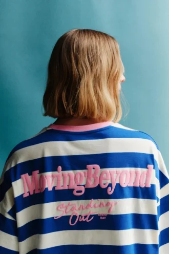 T-shirt a righe blu