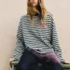 T-shirt a righe con scritta T-shirt a righe con scritta