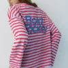 T-shirt a righe con slogan T-shirt a righe con slogan
