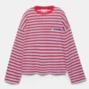 T-shirt a righe con slogan T-shirt a righe con slogan