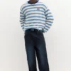 T-shirt a righe in maglia T-shirt a righe in maglia