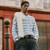 T-shirt a righe in maglia T-shirt a righe in maglia