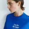 T-shirt blu con grafica e slogan T-shirt blu con grafica e slogan