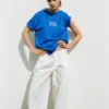T-shirt blu con grafica e slogan T-shirt blu con grafica e slogan