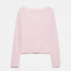 T-shirt con scollo rifinito in pizzo T-shirt con scollo rifinito in pizzo