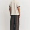 T-shirt con stampa a contrasto e bordi a costine T-shirt con stampa a contrasto e bordi a costine