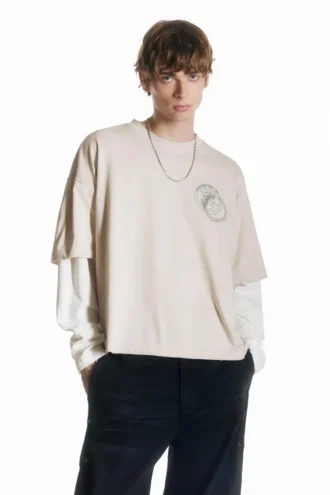 T-shirt con stampa a doppia manica