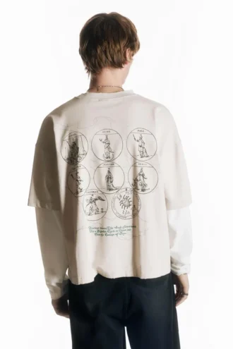 T-shirt con stampa a doppia manica