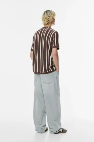 T-shirt in maglia a pannelli