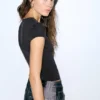 T-shirt nera con strass T-shirt nera con strass