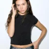 T-shirt nera con strass T-shirt nera con strass