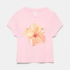 T-shirt rosa con grafica floreale T-shirt rosa con grafica floreale
