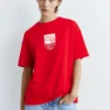T-shirt rossa con slogan grafico T-shirt rossa con slogan grafico