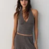 Top halter in crêpe Top halter in crêpe