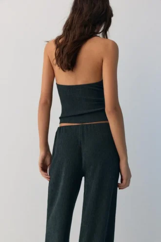 Top halter in crêpe