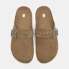Zoccoli in pelle con borchie