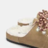 Zoccoli stringati in pelle effetto montone Zoccoli stringati in pelle effetto montone